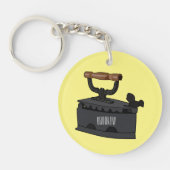 木炭の鉄の漫画イラストレーション キーホルダー (正面)