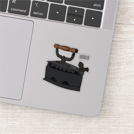 木炭の鉄の漫画イラストレーション シール (詳細)