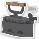 木炭の鉄の漫画イラストレーション シール (正面)