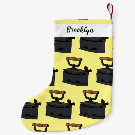 木炭の鉄の漫画イラストレーション スモールクリスマスストッキング (裏面)