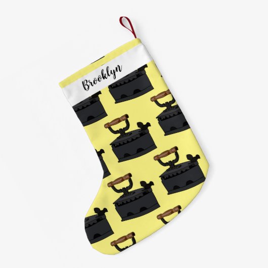 木炭の鉄の漫画イラストレーション スモールクリスマスストッキング (裏面 (吊り時))