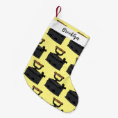 木炭の鉄の漫画イラストレーション スモールクリスマスストッキング (正面 (吊り時))