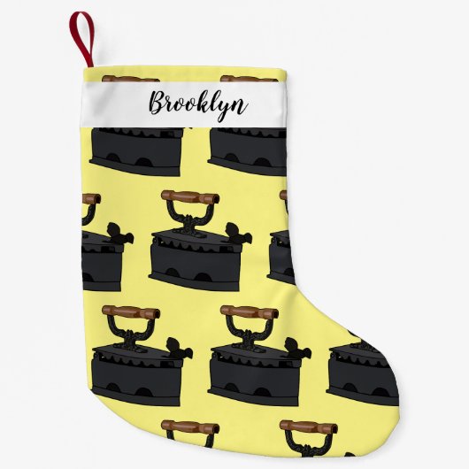 木炭の鉄の漫画イラストレーション スモールクリスマスストッキング (正面)