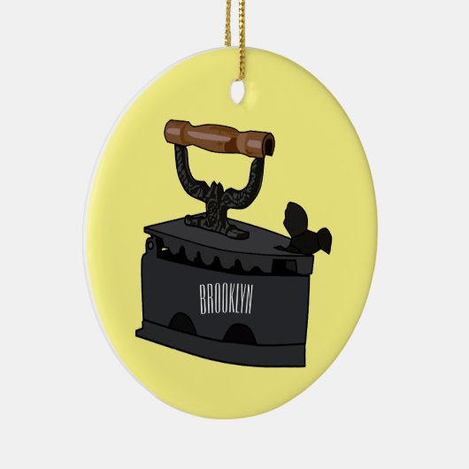 木炭の鉄の漫画イラストレーション セラミックオーナメント (右)