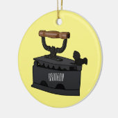 木炭の鉄の漫画イラストレーション セラミックオーナメント (左)