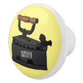 木炭の鉄の漫画イラストレーション セラミックノブ (右)