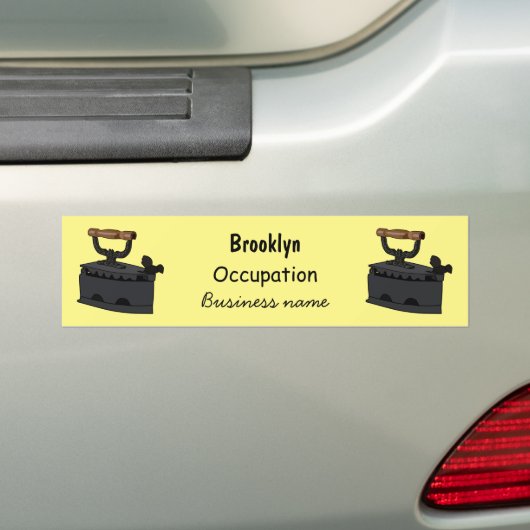 木炭の鉄の漫画イラストレーション バンパーステッカー (車上)