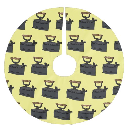 木炭の鉄の漫画イラストレーション ブラッシュドポリエステルツリースカート (正面)