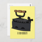 木炭の鉄の漫画イラストレーション ポストカード (正面/裏面)