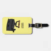 木炭の鉄の漫画イラストレーション ラゲッジタグ (正面横)