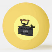 木炭の鉄の漫画イラストレーション 卓球ボール (裏面)