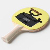 木炭の鉄の漫画イラストレーション 卓球ラケット (正面アングル)