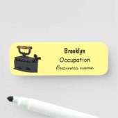 木炭の鉄の漫画イラストレーション 名札 (インサイチュ)