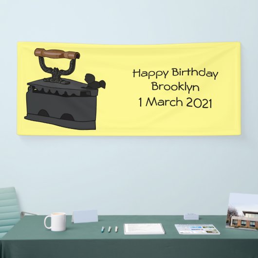 木炭の鉄の漫画イラストレーション 横断幕 (トレードショー)