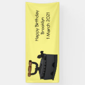 木炭の鉄の漫画イラストレーション 横断幕 (縦)