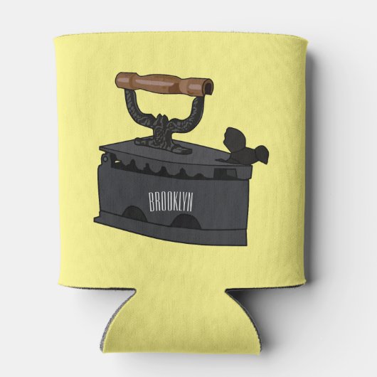 木炭の鉄の漫画イラストレーション 缶クーラー (裏面)