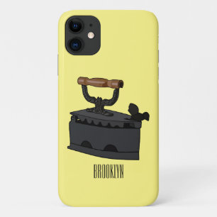 木炭の鉄の漫画イラストレーション iPhone 11 ケース