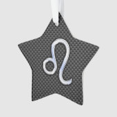 木炭の〔占星術の〕十二宮図記号Leoカーボンファイバーデコール オーナメント (正面)