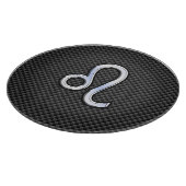 木炭の〔占星術の〕十二宮図記号Leoカーボンファイバーデコール カッティングボード (角)