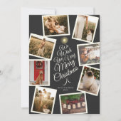 木炭は非常に陽気なクリスマスツリー写真コラージュ シーズンカード (正面)