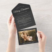 木炭は非常に陽気なクリスマスレターフォトコラージュ オールインワン招待状 (貼ってはがせる)