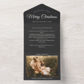 木炭は非常に陽気なクリスマスレターフォトコラージュ オールインワン招待状 (内側)