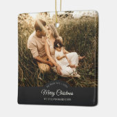 木炭は非常に陽気なクリスマス家族の写真 セラミックオーナメント (左)