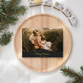 木炭は非常に陽気なクリスマス4つの写真の風景 箔シーズンカード