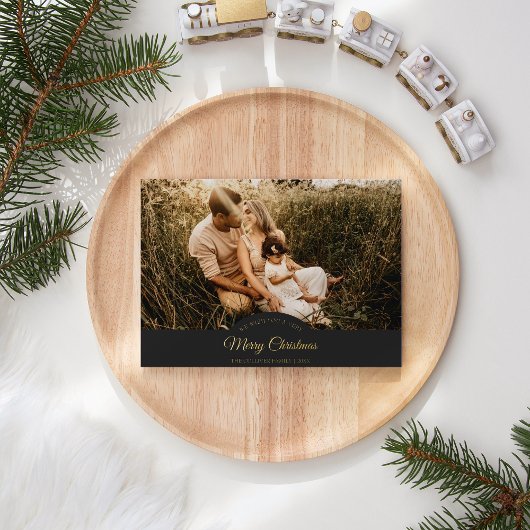 木炭は非常に陽気なクリスマス4つの写真の風景 箔シーズンカード