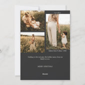 木炭は非常に陽気なクリスマス4枚の写真垂直 シーズンカード (裏面)