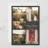 木炭は非常に陽気なクリスマス5つの写真コラージュ シーズンカード (正面)