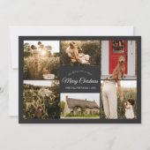 木炭は非常に陽気なクリスマス6つの写真コラージュ シーズンカード (正面)