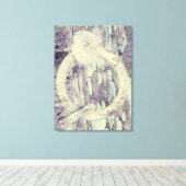 木炭アンティークにおけるリング及びフックスタイル キャンバスプリント (インサイチュ (ウッドフロア))