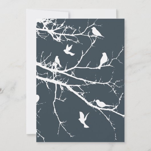 木炭エレガント冬の結婚式パーソナライズされた 招待状 (裏面)