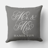 木炭エレガント夫妻Script Monogramカスタム クッション (裏面)
