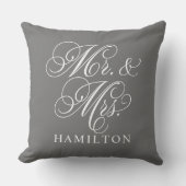 木炭エレガント夫妻Script Monogramカスタム クッション (正面)