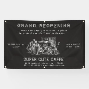 木炭カフェグランドリオープニングストアバナー 横断幕