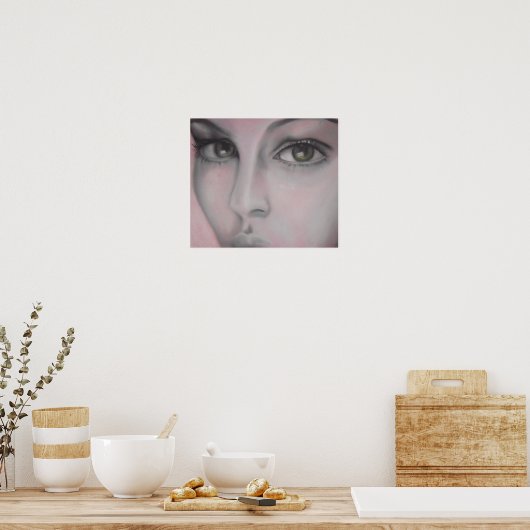 木炭クロップ顔 ポスター (キッチン)