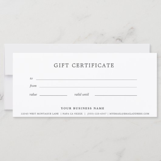 木炭グレイ商品券エレガント (裏面)