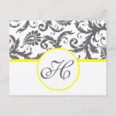 木炭グレーと黄色のエンクロージャカード エンクロージャーカード (正面)