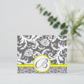 木炭グレーと黄色のエンクロージャカード 出欠カード (スタンド正面)