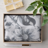 木炭グレーの鳥の歩き 薄葉紙 (ギフト)