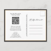木炭グレーのQRコードモダン結婚すべて インビテーションポストカード (裏面)