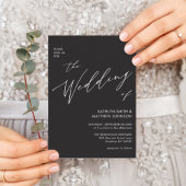 木炭グレーのQRコードモダン結婚すべて インビテーションポストカード