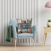 木炭グレーカスタムフォトコラージュ誕生日 クッション