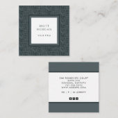 木炭グレーブラックラインスクエアビジネスカード スクエア名刺 (正面/裏面)