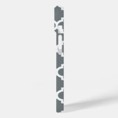 木炭グレーホワイトモロッコミント#5ミントネームモノグラム Case-Mate iPhoneケース (裏面 / 左)