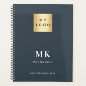 木炭グレーモノグラムイニシャル事業2026 プランナー手帳 (正面)