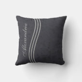 木炭グレーモノストライプのグラム クッション (裏面)