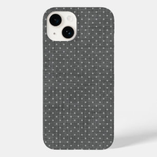 木炭グレーリネンの質感と可愛い水玉模様 Case-Mate iPhone 14ケース